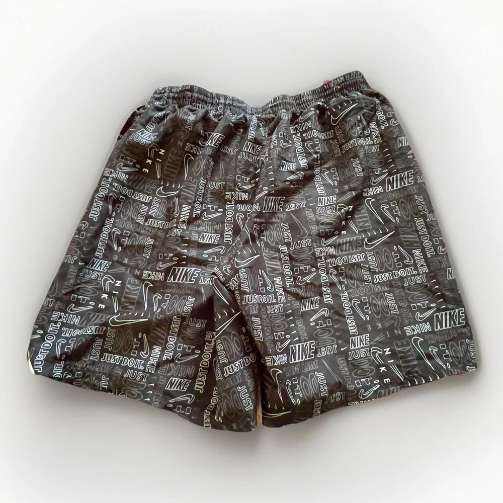 Nike Just Do‎ It All Over Print Black Swim Trunks Shorts Men's Sz XL 5